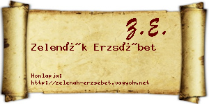 Zelenák Erzsébet névjegykártya