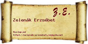 Zelenák Erzsébet névjegykártya