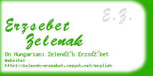 erzsebet zelenak business card